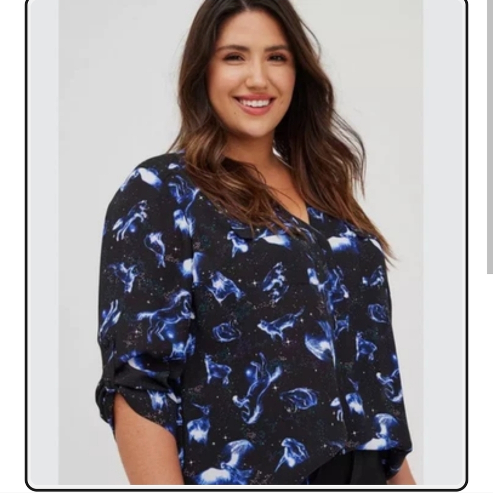 Torrid Harper Harry Potter Black and Blue Blouse